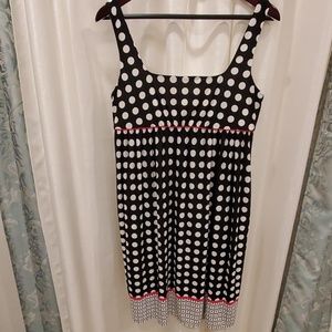 Black&White Polka Dot Dress - Pink Accents